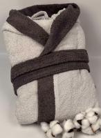 Халат Cottonize cod800 Light Grey-Black S