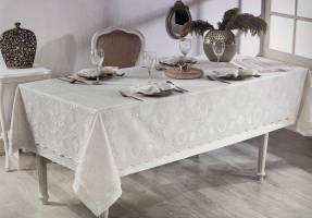 Скатертина Set Maison D'or 160x270+150x260+8pcs+8psc Marinella T.Cloth Ecru
