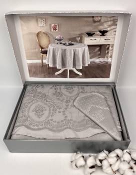 Скатерть Set Maison D'or Q180+Q170+6pcs+6psc Marinella T.Cloth Grey