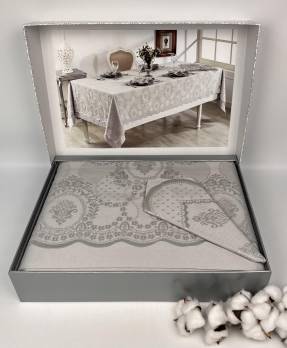 Скатертина Set Maison D'or 160x270+150x260+8pcs+8psc Marinella T.Cloth Grey