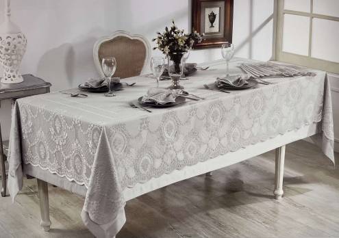 Скатертина Set Maison D'or 160x270+150x260+8pcs+8psc Marinella T.Cloth Grey