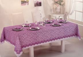 Скатерть Set Maison D'or 160х270+150x260+8psc Plain&Lace:331 DES. Purple