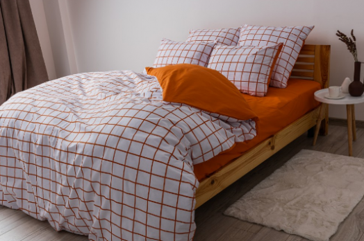 Комплект постельного белья "Happy Sleep"євро (TERRACOTA Check 50*70)