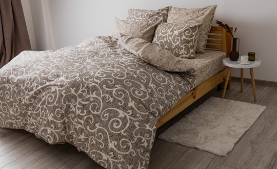 Комплект постільної білизни "Soft dreams" двоспальний (Beige and White,70*70)