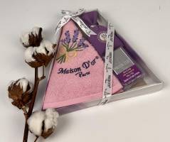 Подарунковий кухонний рушник+мило саше Maison D'or "New lavander" Pink