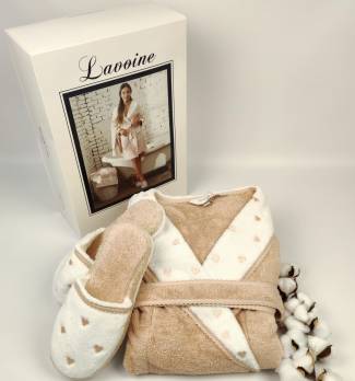 Халат жіночий Maison D'or Lavoine Hearts Nude M