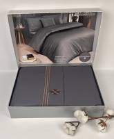 Постільна білизна Maison D'or Deluxe сатин 200х220 Grey-Beige