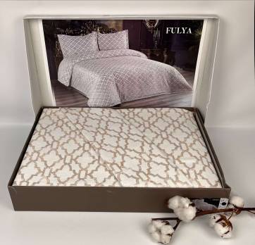 Покривало Moda Box 240х260 з наволочками Fulya Bej
