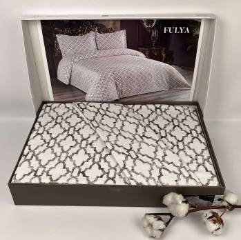 Покривало Moda Box 240х260 з наволочками Fulya Kahve