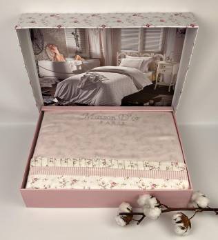 Постільна білизна Maison D'or сатин 160х200 Roses Pink