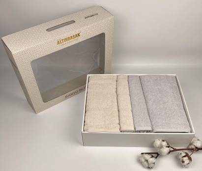 Набір рушників Altinbasak 4 шт Set Bej-Gri