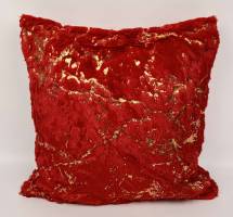 Наволочка велюр з золотом 40x40 Red(уцінений товар)
