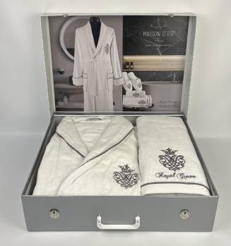 Халат-набір Maison D'or Royal Crown White S