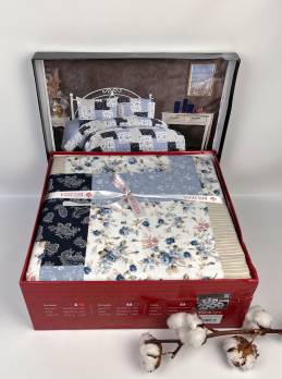 Постільна білизна Belizza фланель 160x220 Plaid Blue