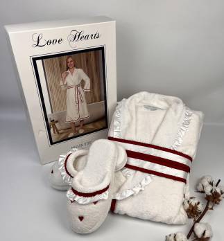 Халат жіночий Maison D'or Love Hearts Long Ecru S