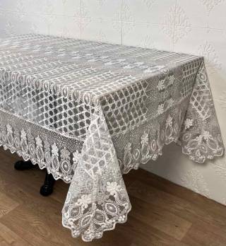 Скатертина Acme Tekstil 160x220 Yakamoz Krem-Silver PVS