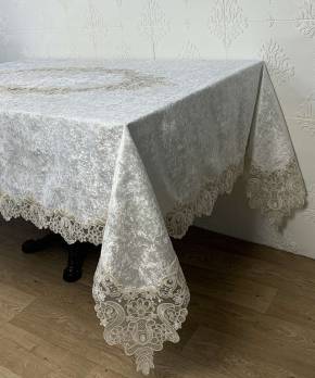 Скатертина Велюр Acme Tekstil 160x220 Margureite Krem PVS