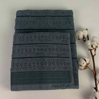 Набір рушників Philippus Slow Cotton 2 шт Timoxa Антрацит(Е847)