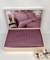 Постільна білизна Maison D'or сатин страйп 160х220 New Rails Lilac-2