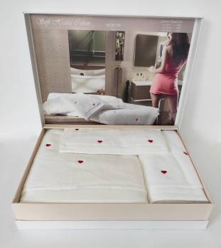 Рушники Maison D'or 3шт Soft Hearts Cotton White Red
