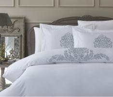 Постільна білизна двоспальна євро Pepper Home Victoria White-Blue 200x220