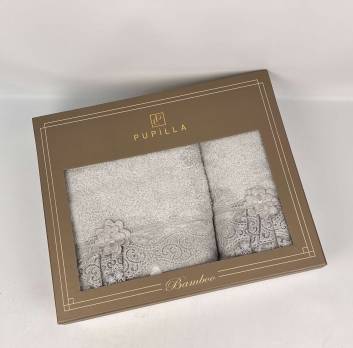 Набір махрових рушників Pupilla 2шт Romantic Gri