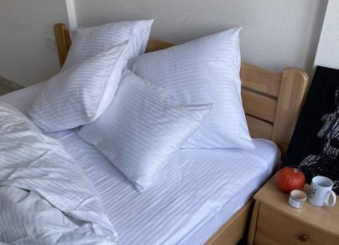Постільна білизна страйп-сатин LeLIT 200х215 Білий SS-3014