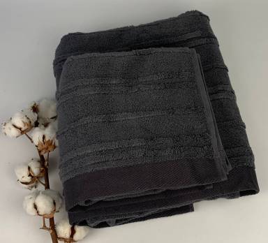 Набір рушників Pupilla 2шт Microcotton Cevher Dark Grey