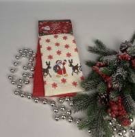 Набір вафельних+махра рушників Nilteks 2шт Mix Christmas Red