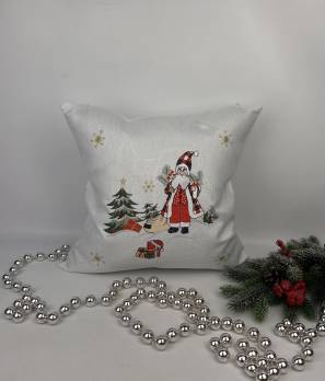 Наволочка новорічна 45х45 Santa White