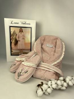Халат жіночий Maison D'or Lena Volants Rose L