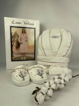 Халат жіночий Maison D'or Lena Volants Ecru S