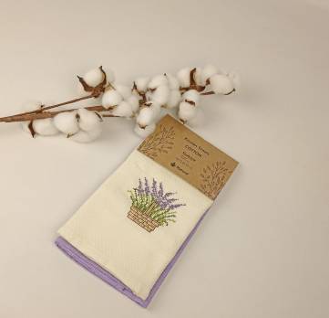 Набір вафельних рушників Meteor 2шт Pattern Hanger Lavander 5