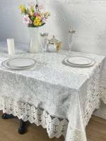 Скатертина Велюр Acme Tekstil 160x220 Lux Queen Krem PVS