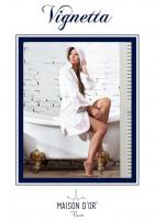 Халат жіночий Maison D'or Vignetta Ecru-Dark Lilac L