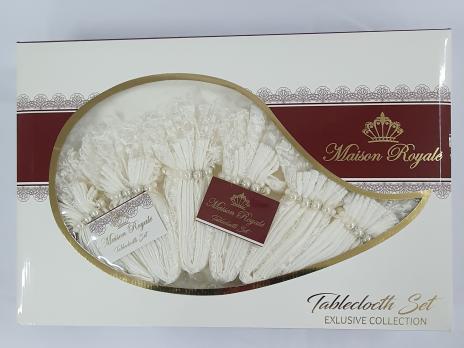 Скатертина KDK Set Maison Royale 160x400 + 12 psc Cream
