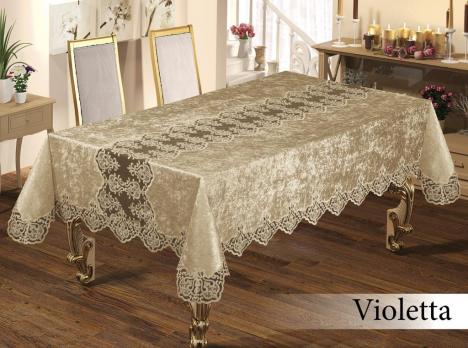 Скатертина велюрова Maison Royale 160x350 Violetta Cappucino