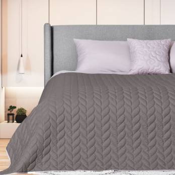 Покривало двостороннє SD Косичка Warmis 220x240 см (сірий/беж)