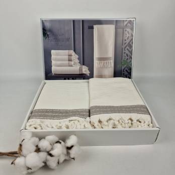 Рушники Maison D'or 3шт Harvey Ecru/Grey