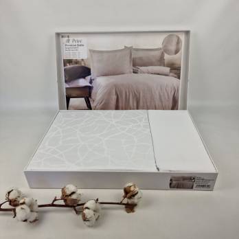 Постільна білизна AE сатин жакард 200x220 см Prive 1 White