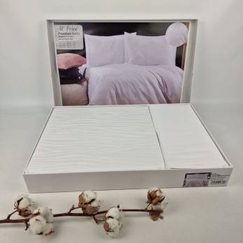 Постільна білизна AE сатин жакард 200x220 см Prive 2 White
