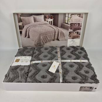 Покривало Moda Box 240х260 з наволочками Alya Antrasit