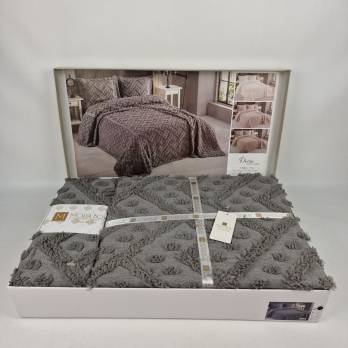 Покривало Moda Box 240х260 з наволочками Dina Antrasit