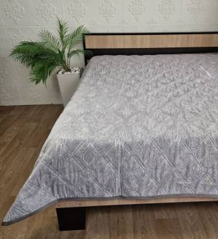 Покривало велюрове 160x210 Сіре (9286)