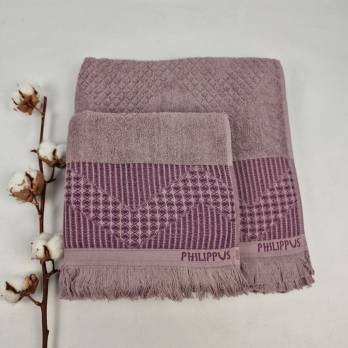 Набір рушників Philippus Prime Cotton 2 шт Mosso Фіолетовий (A382)