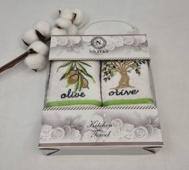 Набір вафельних рушників Nilteks 2 шт Towel Olive