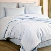 Постільна білизна Cotton Shine страйп-сатин 200x220 см Sky Blue