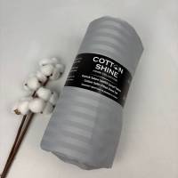Простирадло на резинці Cotton Shine 180х200 з наволочками 50х70 сірий