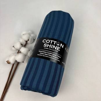 Простирадло на резинці Cotton Shine 180х200 з наволочками 50х70 синій