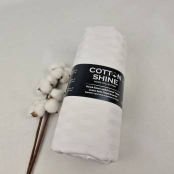 Простирадло на резинці Cotton Shine 180х200 з наволочками 50х70 біле